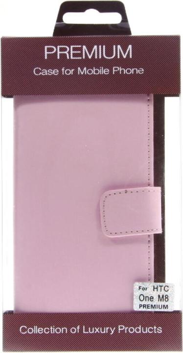 Actual product image OEM Slim Leather Book Case for HTC M8 - pink 4250710552788 (HTC One (M8), HTC One M8s)