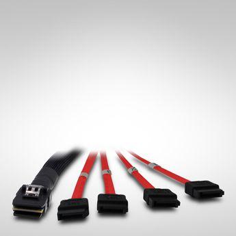 Image du produit Intertech Câble SFF 8087 4x SATA, -Z- pour connecter 4 disques durs avec 1 contrôleur SAS