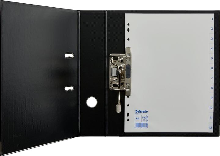 Produktbild Leitz Esselte Kunststoff-Register, Zahlen, A4, 1-12, weiss Universallochung, Masse: (B)225 x (T)2 x (H)297