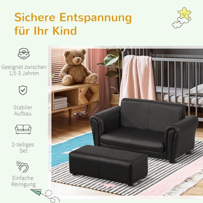 Actual product image Swisshandel24 Children's armchair with footstool, children's sofa with stool, children's sofa, sofa armchair (Child armchair)