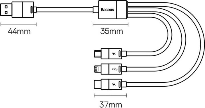 Produktbild Baseus 3in1 Ladekabel (1.20 m, USB 3.2 Gen 1)