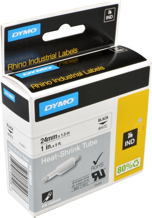 Produktbild Dymo Rhino Heat Shrink Tube 24mm white (2.40 cm, Weiss)