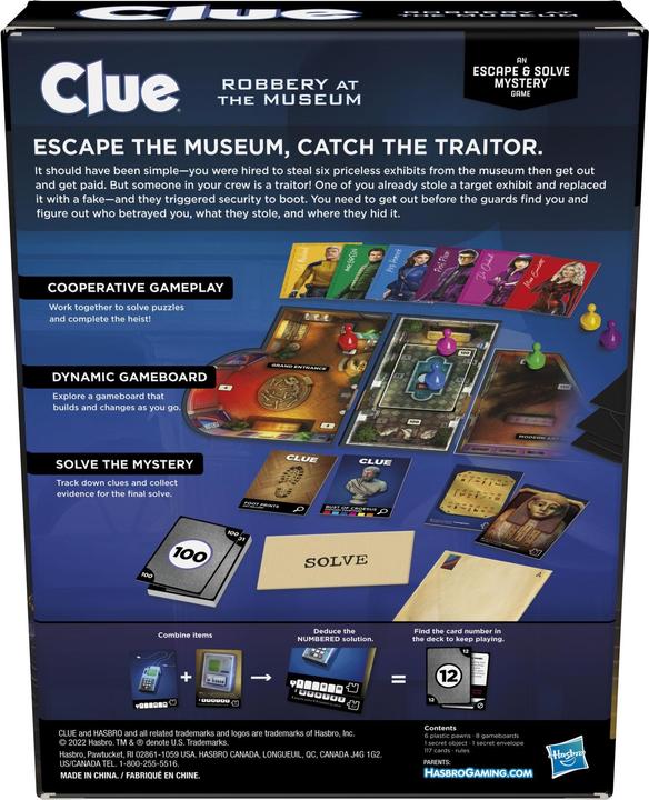Actual product image Hasbro Cluedo Escape Heist at the Museum (NO)