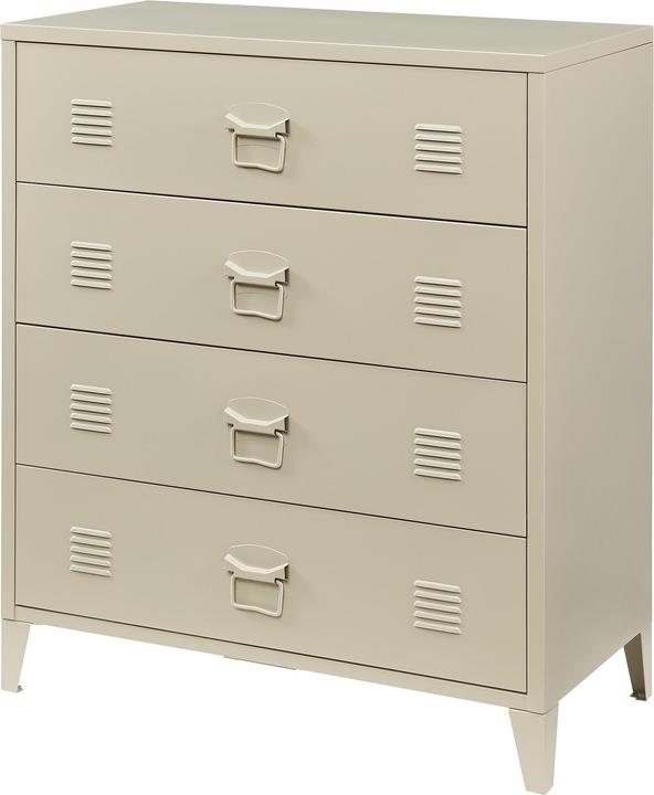 Produktbild En.Casa Metallschrank Hämeenlinna mit 4 Schubladen 80x40x92 cm Kamelfarben (80 x 40 x 92 cm)