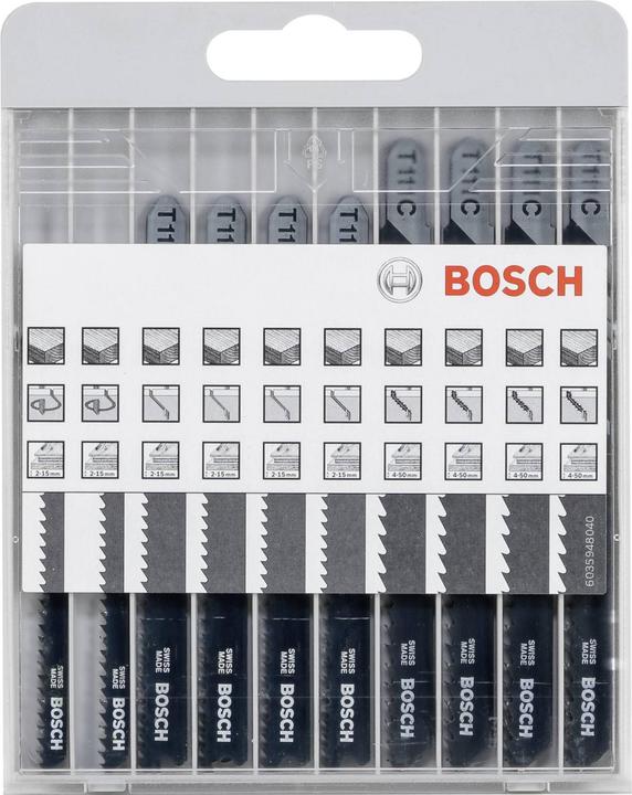 Bosch Professional Zubehör 10-tlg. Stichsägeblatt-Set Basic for Wood