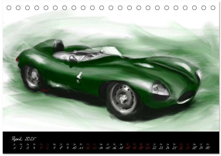 Immagine prodotto Sportwagen Klassiker Kunst (Tischkalender 2025 DIN A5 quer), Monatskalender (A5, Tedesco)