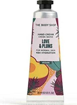 Body Shop Love & Plums Hand Cream 30ml 48hr Hydration Juicy & Festive Scent Vegan (30 ml)