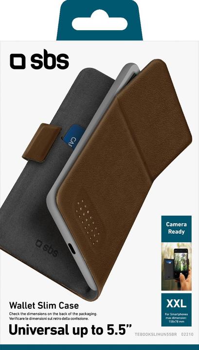 Immagine prodotto SBS Copertina universalmente snella per dispositivi mobili fino a 5,5". Brun (Universale)