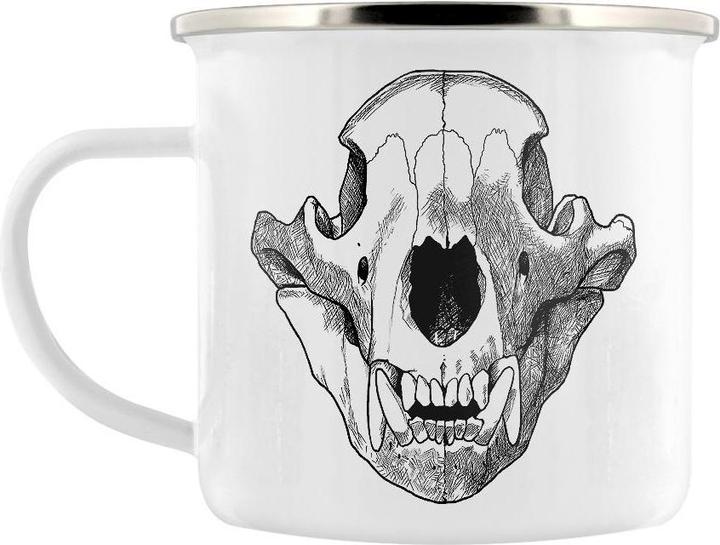Actual product image Grindstore Enamel mug with bearded head motif
