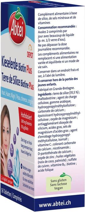 Produktbild Abtei Kieselerde Biotin Plus (neu) Tabl (56 Stück, Tabletten, 500 g)