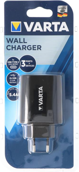 Produktbild Varta Wall Charger 27W 2 x USB 2,4A + USB Typ C 3,0A (27 W)