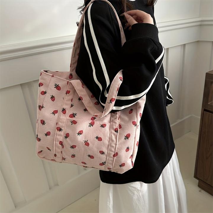 Actual product image Only-Bags.Store Grosse Kapazität Mode Casual Tote Bag, süsse Umhängetasche mit einfachem Tragegriff, vielseitige