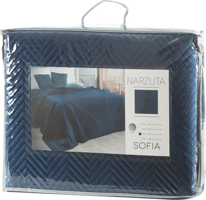 Actual product image Eurofirany EUROFIRANAY PREMIUM SOFIA armchair cover made of soft and matt velvet, quilted in a herringbone (70 x 160 cm)