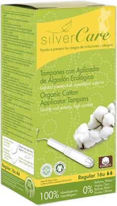 Produktbild Silver Care Regular BIO-Tampons mit Karton Applikator für leichte bis mittlere Blutungen - 16 Stück - Silvercare (16 x, Normal)