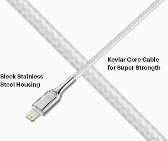 Image du produit Cygnett Câble blindé Lightning vers USB-A 2M -Wh (2 m, USB 3.0, 12 W)