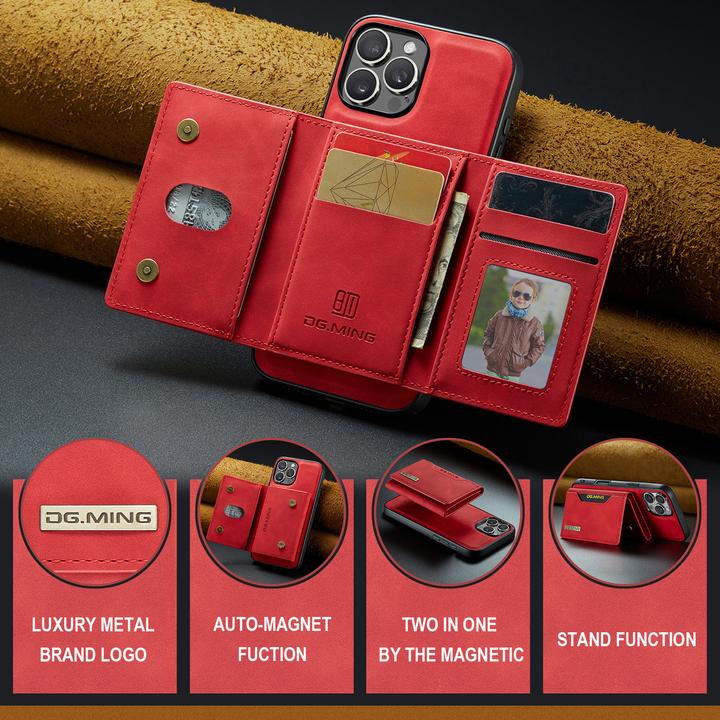 Actual product image Dg.Ming iPhone 12 / 12 Pro - Etui, Leder-Optik, Kartenfach & Magnetverschluss, Rot (Apple iPhone 12 Pro, Apple iPhone 12)