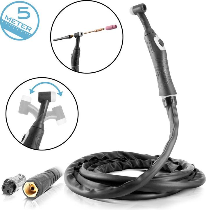 Image du produit Stahlwerk Torche de soudage TIG WP-26 avec tuyau de 5 mètres jusqu'à 200A
