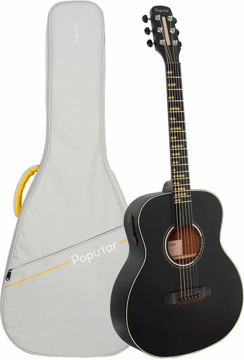 Immagine prodotto Popu Music Chitarra acustica Poputar T2 (Chitarra occidentale, Palissandro (materiale del ponte), Abete rosso (parte superiore), Mogano (materiale posteriore), Mogano (materiale laterale), Acrilonitrile butadiene stirene (ABS) (materiale della tastiera))