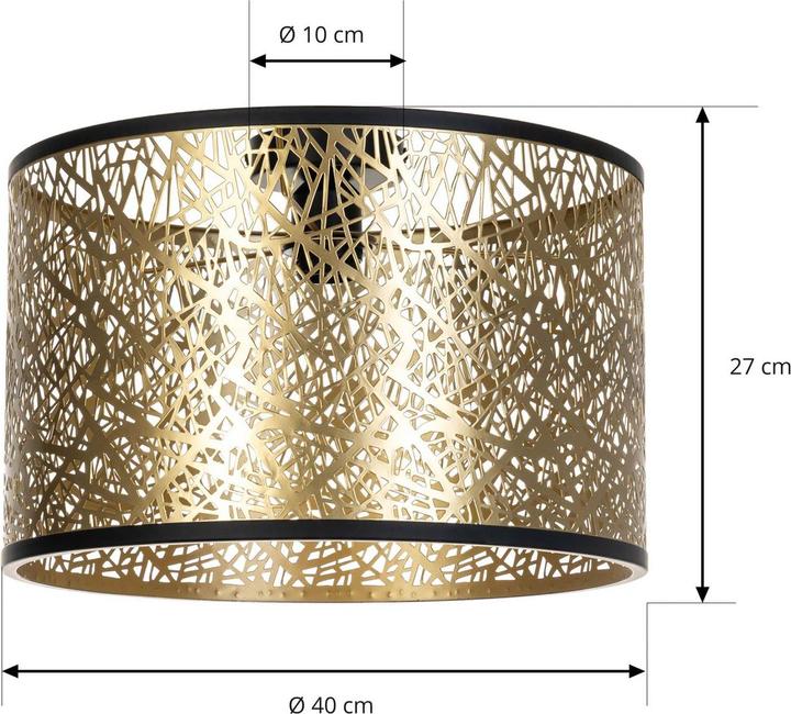 Immagine prodotto Lindby Plafoniera Yonah in metallo nero oro (E27)