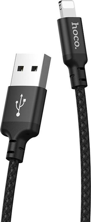 Immagine prodotto Foxconn Hoco - Data Cable Times Speed (X14) - USB-A to Lightning, 2.4A, 2.0m - Black (2 m, USB 3.0)