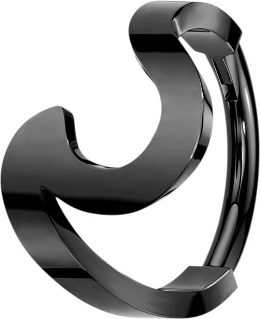Immagine prodotto Star Piercing Anello a micro segmenti pieghevole con asta nera (Acciaio chirurgico 316L, senza ottone)