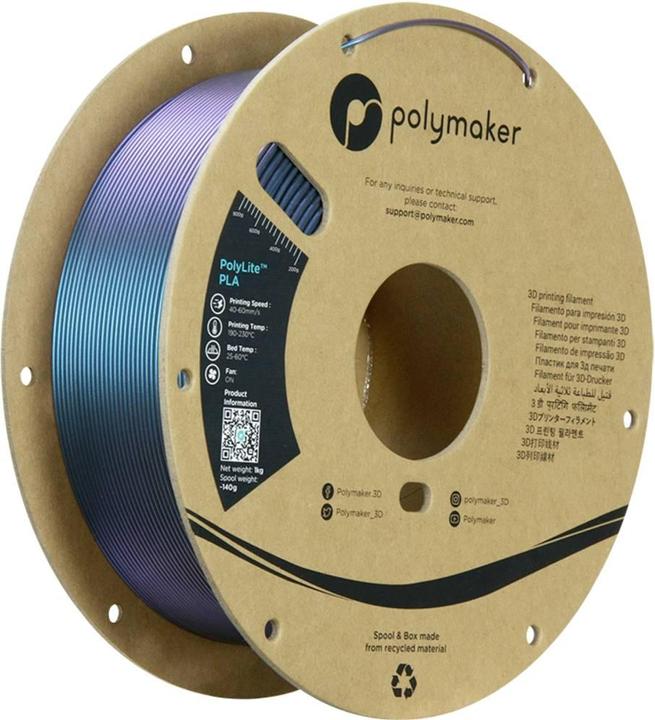 Actual product image Polymaker PolyLite PLA Starlight (PLA, 1.75 mm, 1000 g, Multicoloured)