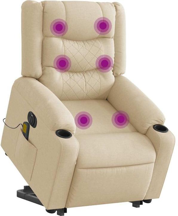 Actual product image VidaXL Electric massage chair with stand-up aid cream fabric
