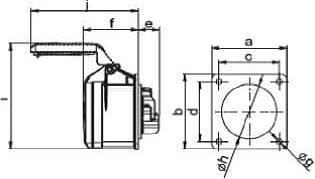 Actual product image PCE CEE Socket outlet straight 400V 32A IP44 325-6f7