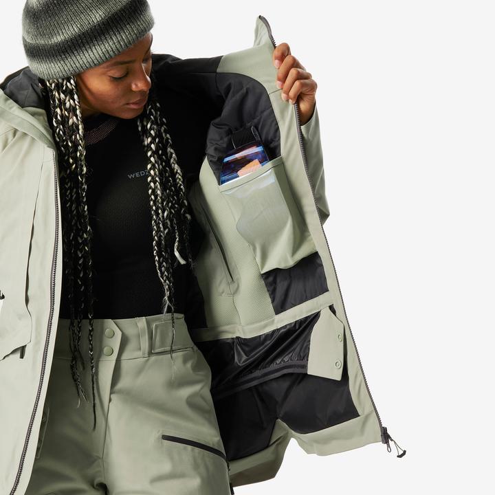 Actual product image Wedze Women's ski jacket versatile and warm - FR100 sage green (XS)