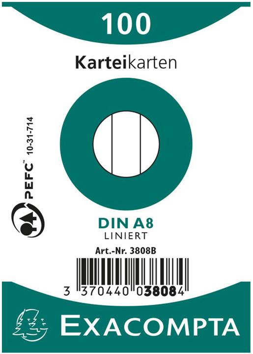 Immagine prodotto Exacompta Schede (A8, 205 g/m², 100 x)