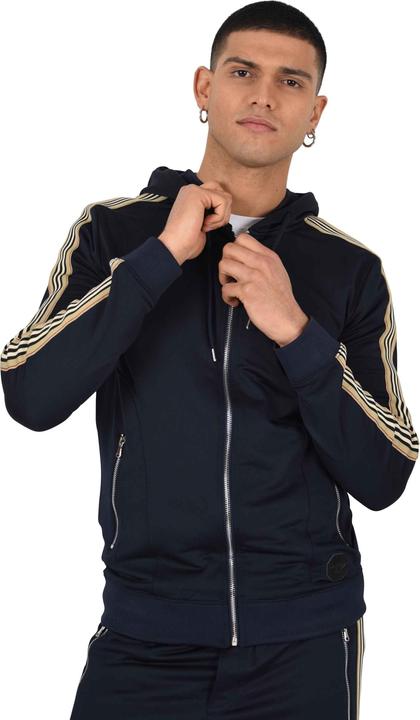 Project X Paris Kapuzen-Sweatshirt mit Reissverschluss und Reiterstreifen