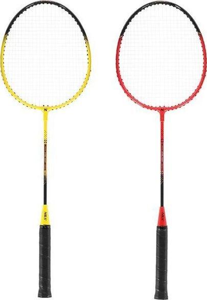 Actual product image Nils NRZ264 ALUMINIUM Badminton Set 4 Rackets 3 Feather Arrows 600x60cm Net Case