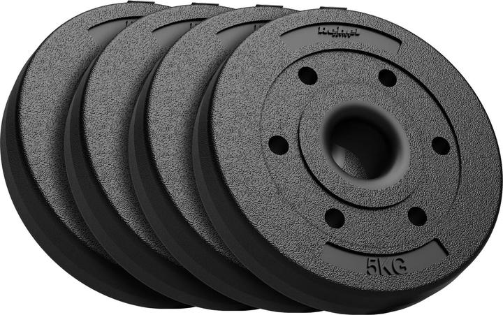 Rebel Bituminous dumbbell set 4x5kg 51mm hole - for Olympic barbells ACTIVE (4 x 5 kg)