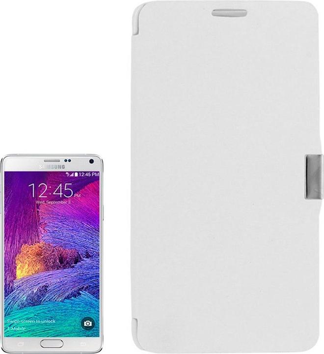 Produktbild König Design Handyhülle Tasche für Samsung Galaxy Note 4 SM N910 Weiss gebürstet (Samsung Galaxy Note 4)