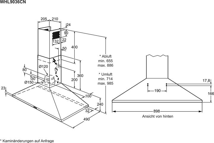 Actual product image Electrolux Whl9036cn (Wall hood)