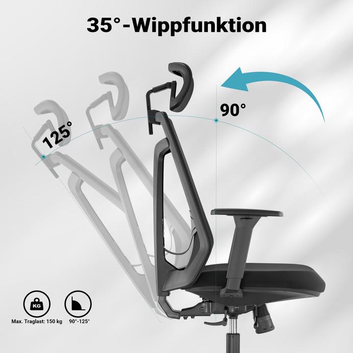 Produktbild Wiltec Ergonomischer Bürostuhl