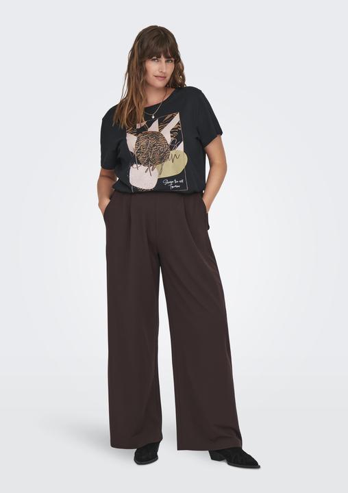 Actual product image Only Regular fit round neck curve top T-shirt (L)