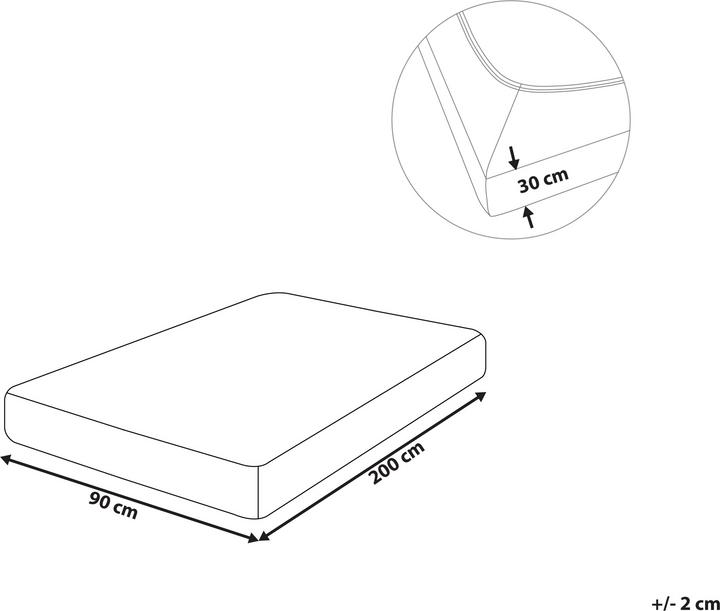 Produktbild Beliani Spannbettlaken Baumwolle weiss 90 x 200 cm JANBU (90 x 200 cm)