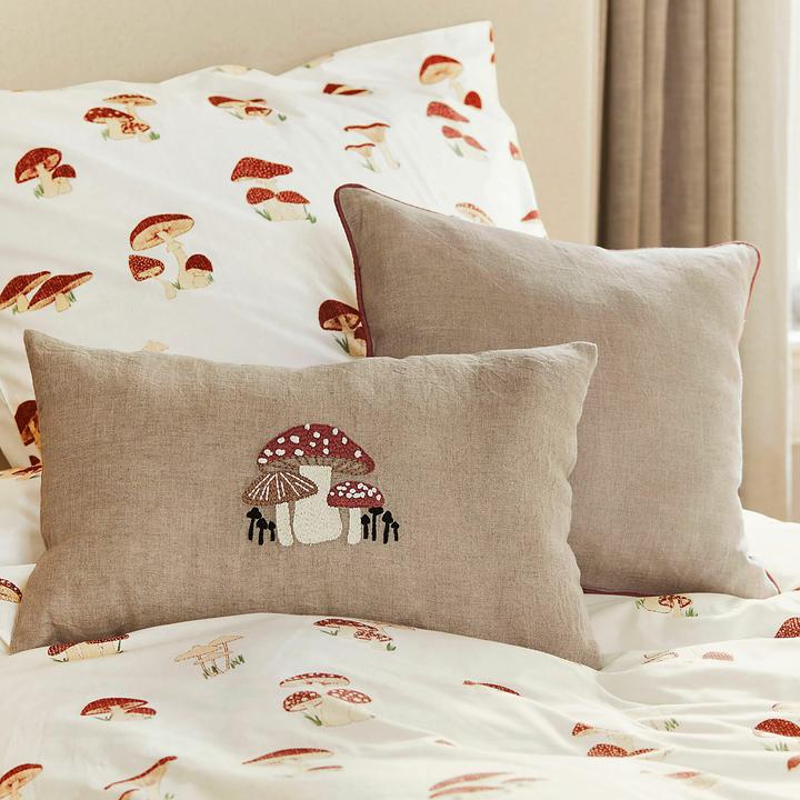 Produktbild Loberon Kissenhülle 2er Set Norilie beige/rot (40 x 40 cm)