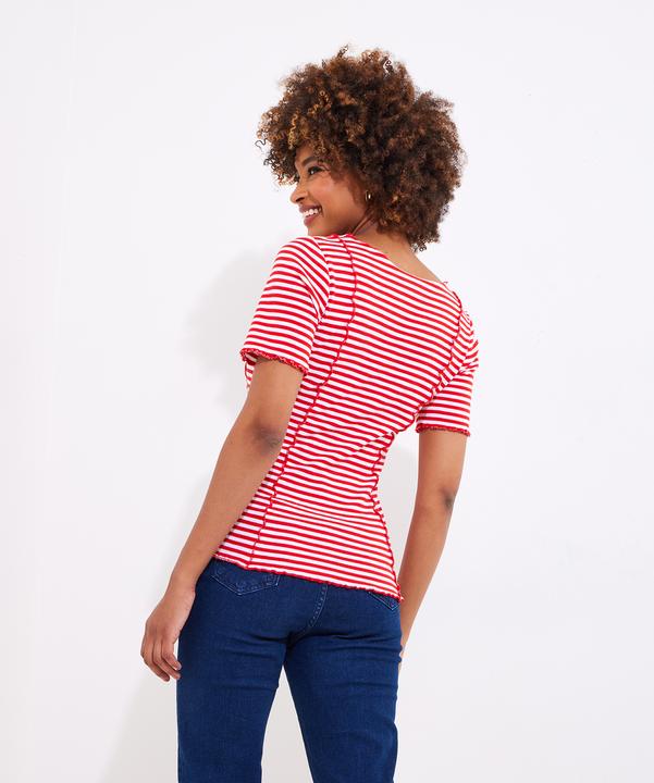 Actual product image Joe Browns Exposed Seam Striped Scoop Neck Tee (44)
