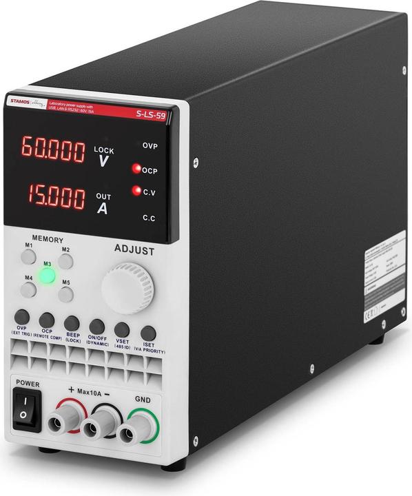 Actual product image Stamos Bench Power Supply - 0-60 V - 0-15 A DC - 300 W - USB/LAN/RS-232