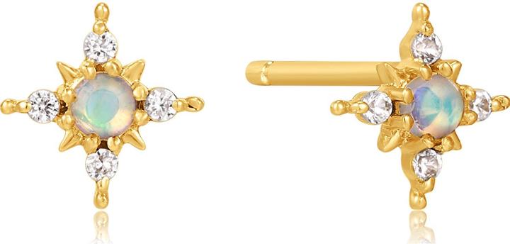 Ania Haie 14kt Gold Opal and White Sapphire Star Ohrstecker (585er Gelbgold)