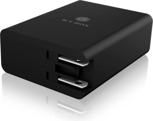 Produktbild Icy Box USB Power Delivery Netzteil, 100 Watt, 2x Type-C®, 2x Type-A, EU, UK, US Stecker (100 W)