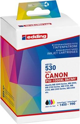 Produktbild Edding Tintenpatrone ersetzt Canon PGI-1500XL Multipack BK/c/m/y Kompatibel Schwarz Cya (M, C, Y, BK)