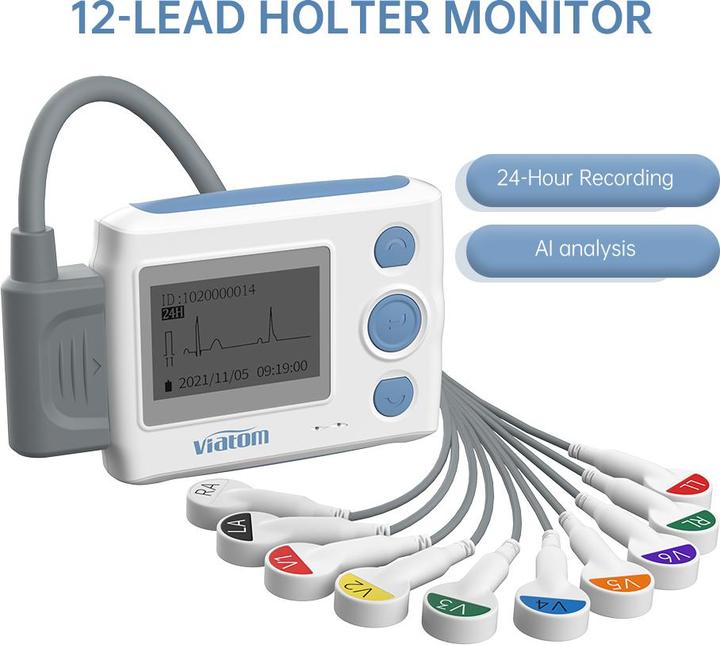 Actual product image ViatomTech TH12 Wearable 12-Lead holter with AI analysis