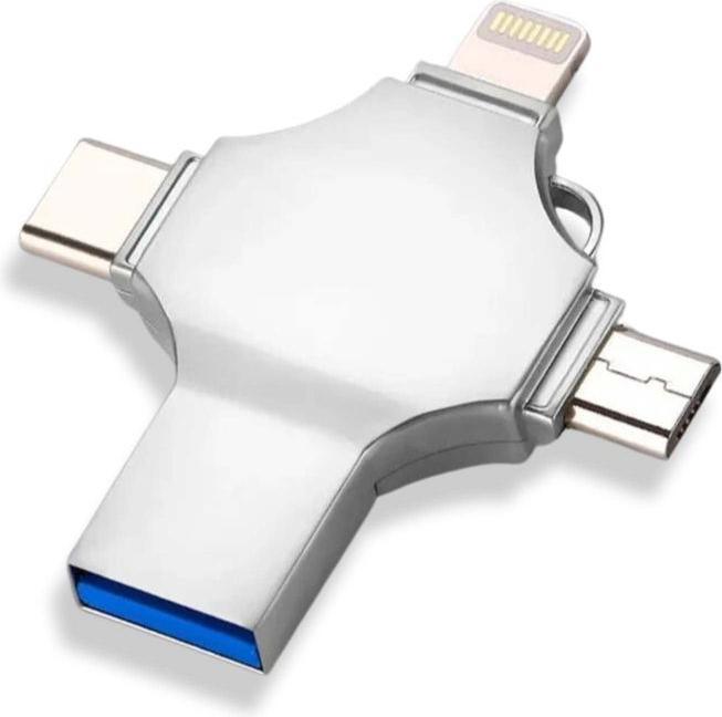 Image du produit Hermex Clé USB 4 en 1 Clé Lightning Clé de données Lecteur flash USB Drive (32 Go, USB-C)
