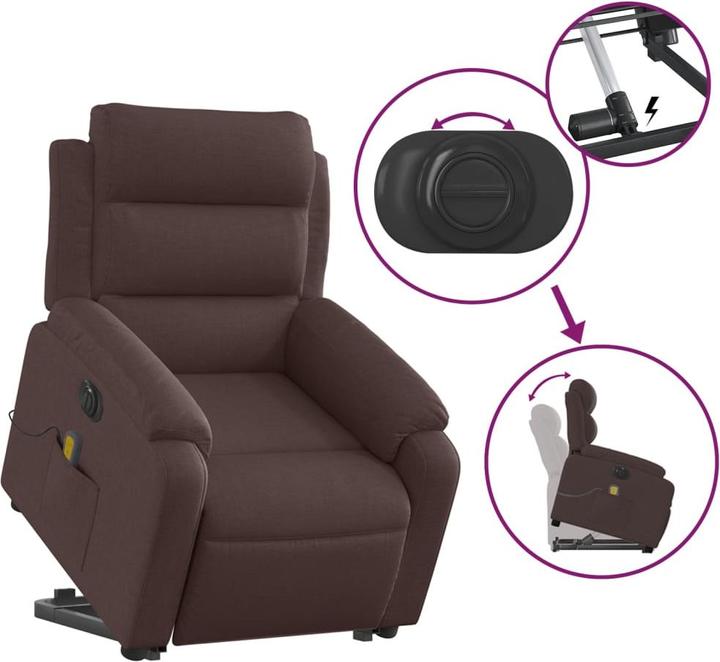 Actual product image VidaXL Electric massage chair with stand-up aid fabric