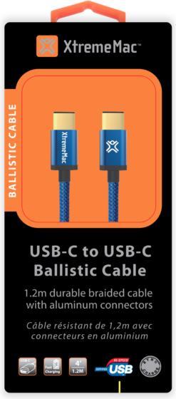 Image du produit Xlayer Câble Balistique Entièrement Réversible USB-C Vers Usb- Premium 1.2m Bleu (1.20 m, USB 3.2 Gen 1)