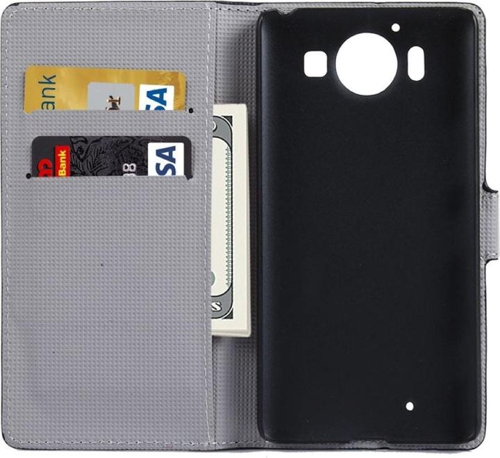 Produktbild König Design Handyhülle Tasche für Handy Microsoft Lumia 950 Dicke Eule auf Ast (Nokia Lumia 950 XL)