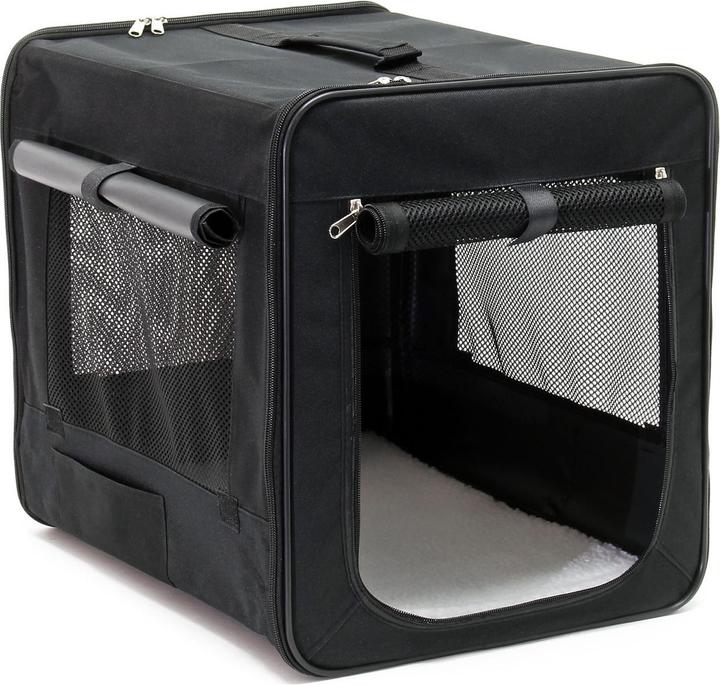 Productafbeelding Fudajo Opvouwbare draagzak in zwart voor honden, katten en huisdieren, maat S (42x36x41 cm), met kussen (Kat, Hond, Opvouwbaar)